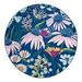 Blue/Navy 84 x 0.5 in Area Rug - Andover Mills™ Holle Floral Navy Blue/Pink/Yellow Area Rug Polypropylene | 84 W x 0.5 D in | Wayfair