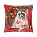 18" x 18" Racoon Bench Light-Up LED Christmas Holiday Throw Pillow