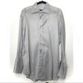 Gucci Shirts | Gucci Men’s Button Down Dress Shirt With Collar. Gray Herringbone | Color: Gray | Size: 17