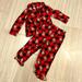 Disney Pajamas | Disney Minnie Mouse Buffalo Check Fleece Pajamas (Size 4t) | Color: Black/Red | Size: 4tg