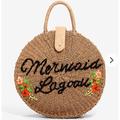 Disney Bags | Loungefly Disney Peter Pan Neverland Mermaid Lagoon Straw Circle Tote Bag! | Color: Black/Tan | Size: Os