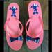 Disney Shoes | New- Disney Minnie Mouse Wedge Flip-Flops With Bows. Cute And Comfy. Brand New | Color: Blue/Pink | Size: 10