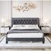 Rosdorf Park Duclair Tufted Low Profile Velvet Platform Bed w/ Adjustable Headboard | 45.3 H x 78 W x 85.2 D in | Wayfair