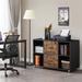 Inbox Zero Elisavet 39.5" Wide 2 -Drawer Mobile Lateral Filing Cabinet Wood in Black/Brown | 26 H x 39.5 W x 16 D in | Wayfair