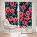 East Urban Home Delaughter Rose Garden Floral Room Darkening Thermal Rod Pocket 2 Piece Curtain Panel Set Metal in Blue/Green/Red | 52 H in | Wayfair