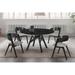 Venus Jackie Wood and Marble Round 5 Piece Dining Set