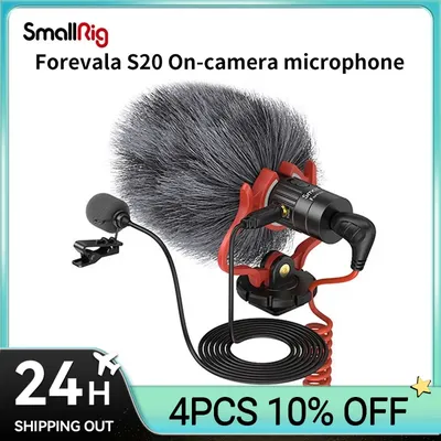 SmallRig – Microphone vidéo sur caméra S20 stéréo avec fixation antichoc pour appareils photo