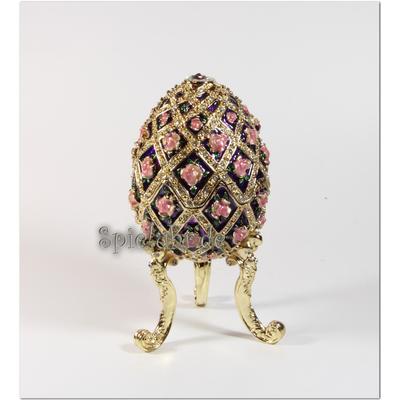 Schmuck- Ei nach Faberge Art im Blumen Design mit Spieluhr