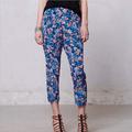 Anthropologie Pants & Jumpsuits | Anthropologie Elevenses Coral Floral Print Pants | Color: Blue | Size: 6