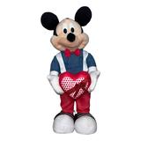 Disney Holiday | Gemmy Disney Mickey Valentine's Day Heart 23" Standing Door Greeter Plush Gift | Color: Blue/Pink | Size: Os
