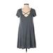 Socialite Casual Dress - A-Line: Gray Solid Dresses - Women's Size Small