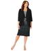 Plus Size Women's Classic Jacket Dress by Catherines in Black And White Dot (Size 4X)