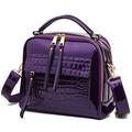 Chikencall Women’s Patent Leather Handbag and Purses Crocodile Pattern Shell Shoulde Bags Ladies Satchels Crossbody Bag Purple