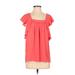 Meadow Rue Short Sleeve Blouse: Pink Tops - Women's Size 4