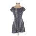 Forever 21 Casual Dress - Mini: Blue Aztec or Tribal Print Dresses - Women's Size Small