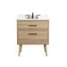 30 inch single bathroom vanity in mango wood with backsplash - Elegant Lighting VF41030MW-BS