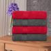 Ample Decor LLC 600 GSM Bath Towels Terry Cloth/100% Cotton in Red/Gray | 30 W in | Wayfair CO-08-3062-3065