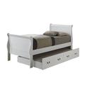 Glory Furniture Louis Phillipe Sleigh Bed w/ Trundle Wood in White | 44 H x 41 W x 87 D in | Wayfair G3190G-TTB