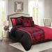 Rosdorf Park Microfiber Floral Jacquard Patchwork 7 Piece Comforter Set Microfiber in Red | King Comforter + 6 Additional Pieces | Wayfair