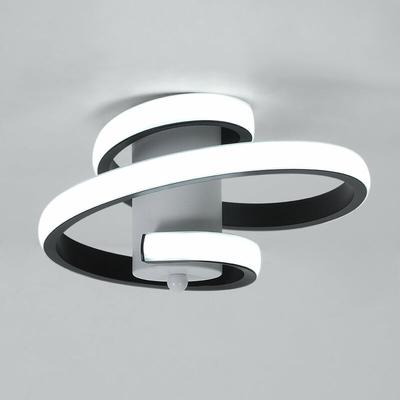 LED Deckenleuchte, 24W Kreatives Spirale Design Deckenleuchte Flurlampe, Schwarz Modern Deckenlampe