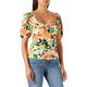 NA-KD Damen Oberteil mit Herzausschnitt Bluse, Blumenmuster, M