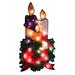 17.5" Lighted Holly Berry with Candles Bow Christmas Window Silhouette