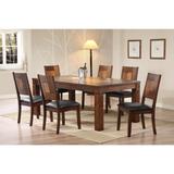 Two Tone Walnut - Ash Solid Dining Set 7 Piece