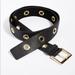 Free People Accessories | B-Low The Belt Heidi Grommet Black Leather Belt Silver Buckle S/M | Color: Black/Silver | Size: S/M