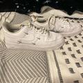 Nike Shoes | Airforce 1 Sneakers With Metal Swoosh Accessories | Color: White | Size: 9.5