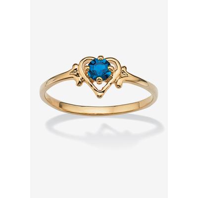 Women's Yellow Gold-Plated Simulated Birthstone Ring by PalmBeach Jewelry in September (Size 9)