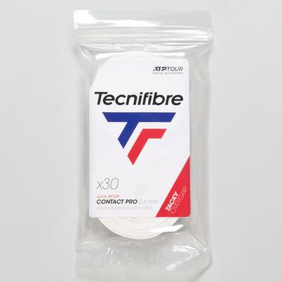 Tecnifibre Contact Pro Overgrip 30 Pack Tennis Overgrips White