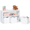 Idmarket - Meuble de rangement enfant mana en bois blanc 3 tiroirs cubes sur roulettes - Blanc