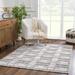 Knocklyon 6'7" x 9' Charcoal/Cream/Light Beige/Light Gray/Medium Gray/Peach Area Rug - Hauteloom