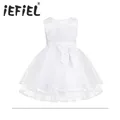 IEFiEL-Robe de soirée blanche pour bébé fille avec grand nœud papillon robes tutu formelles pour