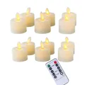 Bougies chauffe-plat LED sans flammes 12 pièces avec télécommande réalistes fausses bougies à