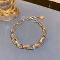 Bracelet de Tennis de luxe réglable en cristal pour femmes métal lourd Double chaîne Couple