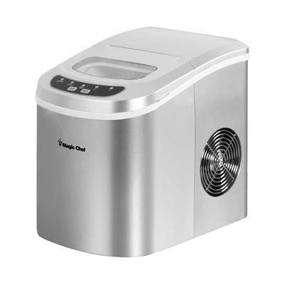 Magic Chef MCIM22SV Portable Countertop Ice Maker, 27 Pounds Per Day, Silver - 20.3