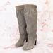 Michael Kors Shoes | Michael Kors Designer Suede Pull-On Round Toe Knee High Slouch Heeled Boots | Color: Gray | Size: 7.5