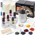 Shuttle Art Candle Making Kit, 3 LB (1.36kg) Wax Melt Making Kit, Complete Candle Making Kits for Adults with Soy Wax, 6 Fragrance Oil, 6 Colours Candle Dye, Candle Wicks, Tins, Melting Pot and More