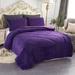 3 Piece Sherpa 2 Shams Thick Warm Soft Bedding King Purple