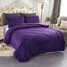 3 Pieces Comforter Set Blanket Thick Warm Soft Bedding Cal King Purple