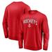 Men's Fanatics Branded Red Houston Rockets Game Time Arch Pullover Sweatshirt