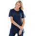 Plus Size Women's Perfect Short-Sleeve Crewneck Tee by Woman Within in Navy (Size 6X) Shirt