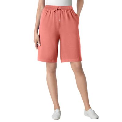 Plus Size Women's Sport Knit Short by Woman Within in Sweet Coral (Size 2X)