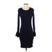 Kensie Casual Dress - Sweater Dress: Blue Dresses - Women's Size Small