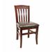 ERF, Inc. Slat Back Side Chair Faux Leather/Wood/Upholstered in Brown/Red | 36 H x 17 W x 17 D in | Wayfair ERP-B1030-DM-Vinyl-BLK