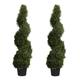 Artificial Plant, Realistic Indoor and Outdoor Fake Plant in Pot, Artificial Cedar Spiral Tree, UV and Water Resistant, Perfect for Gardens, by Blooming Artificial (120cm, 2 pack)