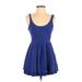 5/48 Casual Dress - Mini: Blue Grid Dresses - Women's Size 5