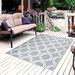 Gray/White 120 x 96 x 0.08 in Area Rug - Latitude Run® Latitude Run Reversible Indoor/Outdoor 100% Recycled Plastic Floor Mat/Rug - Weather, Water, Stain | Wayfair