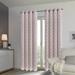 Bloomsbury Market Eaddy Luxurious Damask Sheer Grommet Single Curtain Panel Polyester in Pink/Black | 95 H x 56 W in | Wayfair